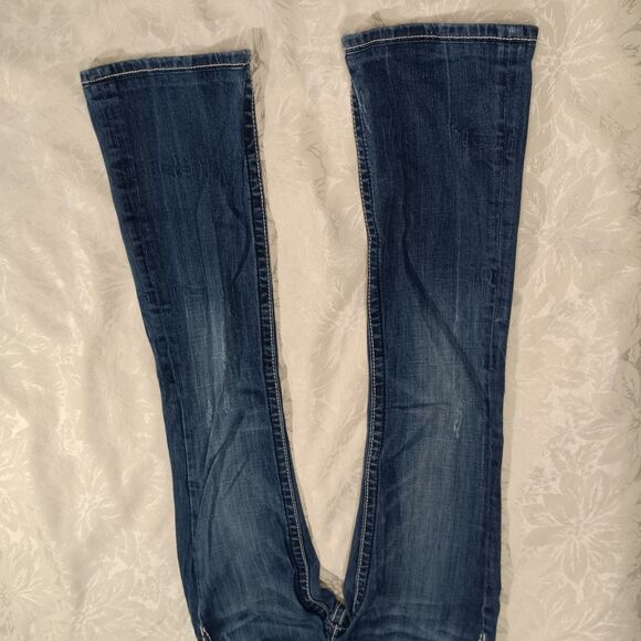 Miss Me Jeans Womens 26 Lowrise Bootcut Stretchy Distressed Embellished Y2K - Picture 4 of 12